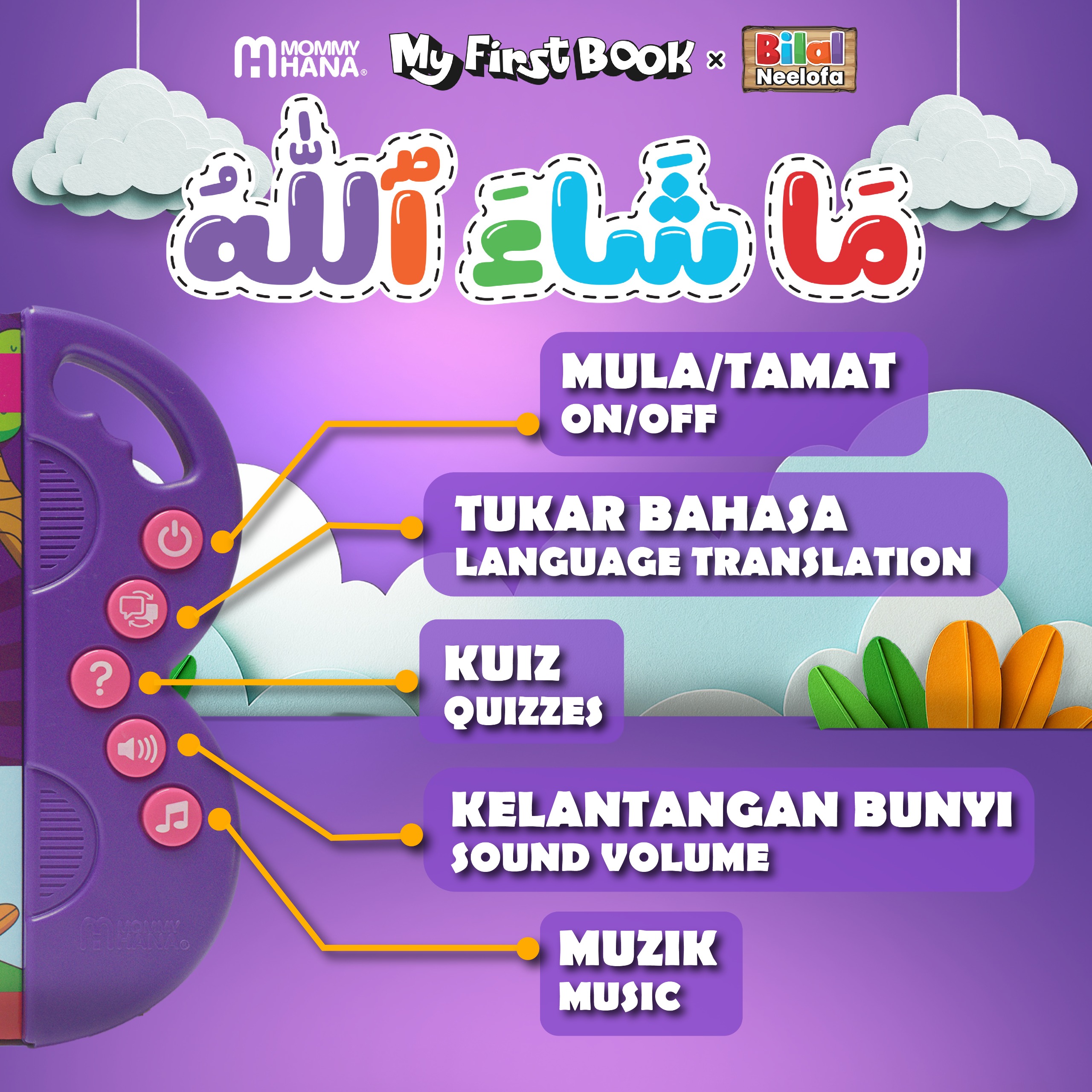 Fungsi butang My First Book